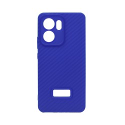 Carbon Fiber Design Silicone case for Oppo Reno13 F Blue