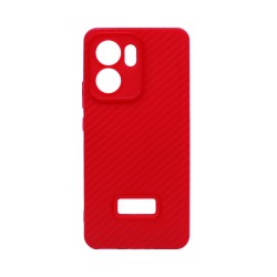 Carbon Fiber Design Silicone case for Oppo Reno13 F Red