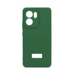 Carbon Fiber Design Silicone case for Oppo Reno13 F Green