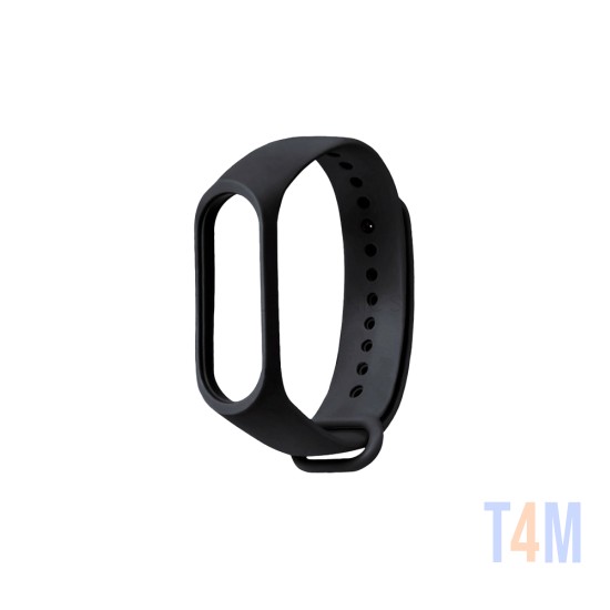 Bracelete de Silicone para Smartwatch Xiaomi Mi Band M3/M4 Preto
