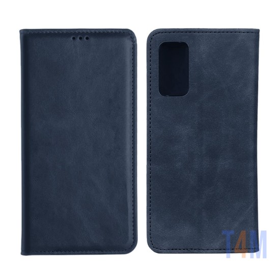 Funda Abatible de Cuero con Bolsillo Interno para Xiaomi Note 11 Azul