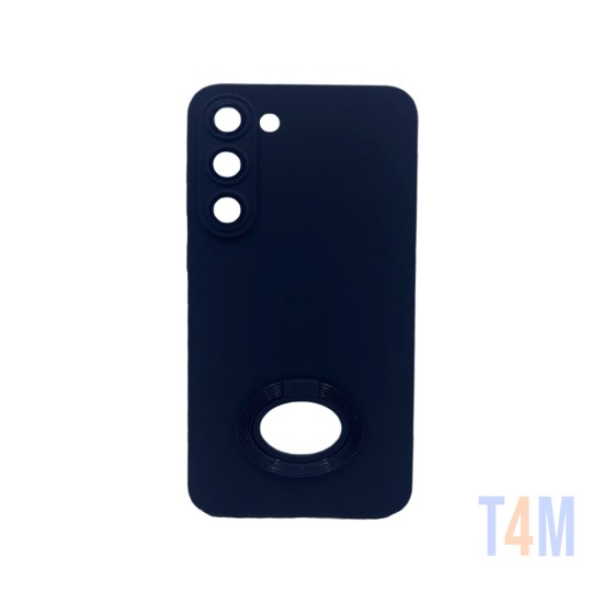 Capa de Silicone com Anel de Suporte para Samsung Galaxy S23 Preto