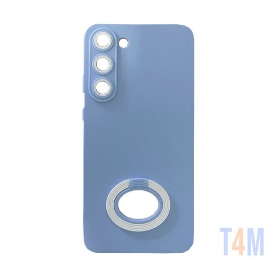 Funda de Silicona con Anilla de Soporte para Samsung Galaxy S23 Cielo Azul