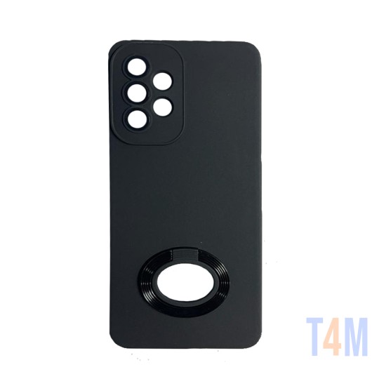 Capa de Silicone com Anel de Suporte para Samsung Galaxy A33 5g Preto