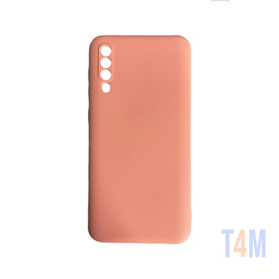 Capa de Silicone com Moldura de Câmera para Samsung Galaxy A50 Rosa