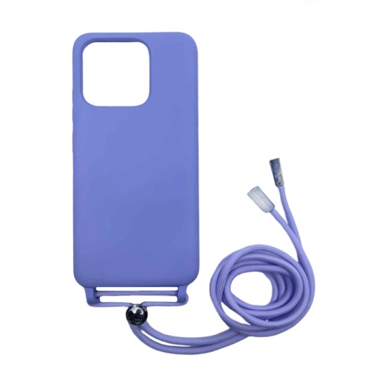 Silicone Case with String for Xiaomi Redmi 12c Purple