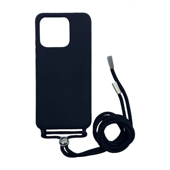 Silicone Case with String for Xiaomi Redmi 12c Black