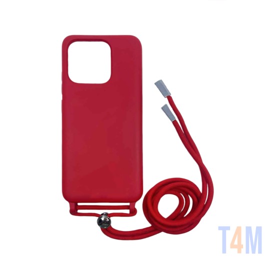 Silicone Case with String for Xiaomi Redmi 12c Red