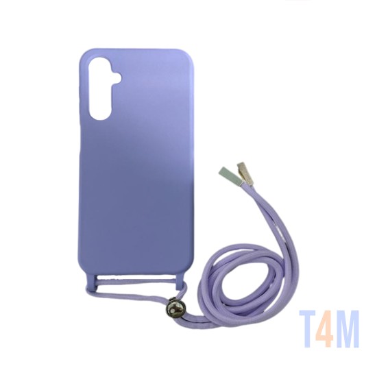 Capa de Silicone com Cordão para  Samsung Galaxy A24 Roxo