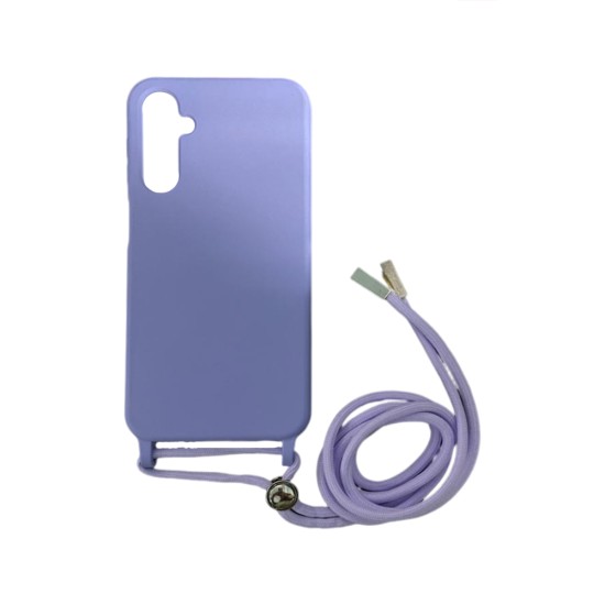 Silicone Case with String for Samsung Galaxy A24 Purple