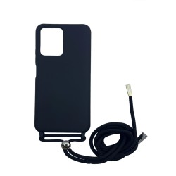 Capa de Silicone com Cordão para Xiaomi Redmi Note 12 5g Preto Capa de Silicone com Cordão para Xiaomi Redmi Note 12 5g Preto