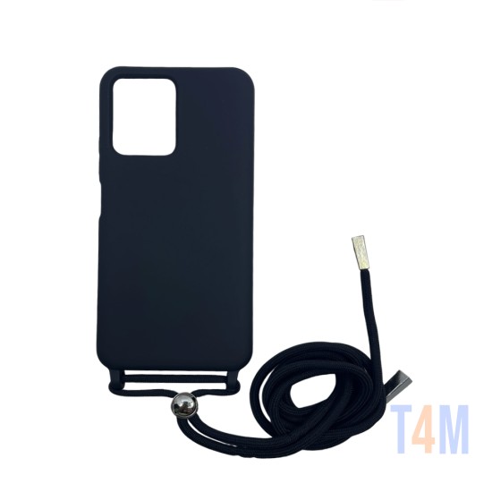 Silicone Case with String for Xiaomi Redmi Note 12 5g Black