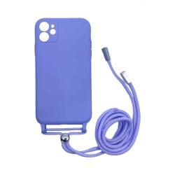 Capa de Silicone com Cordão para Apple iPhone 11 Roxo Capa de Silicone com Cordão para Apple iPhone 11 Roxo