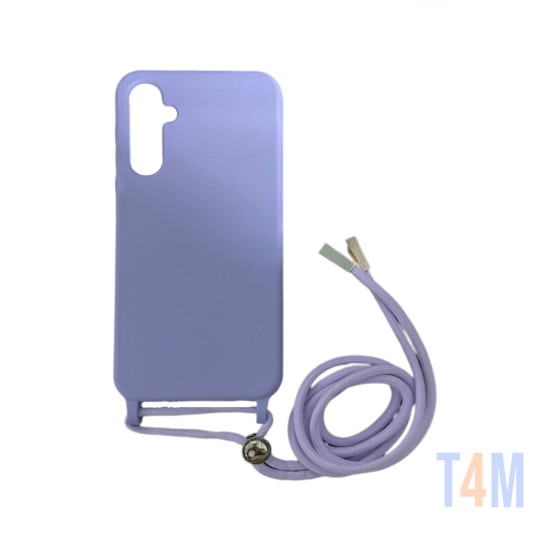 Silicone Case with String for Samsung Galaxy A54 5g Purple