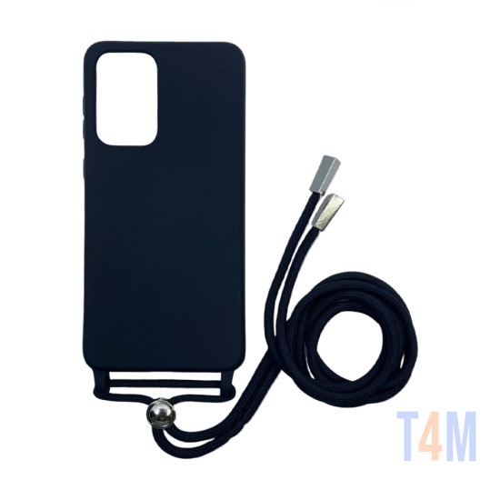 Silicone Case with String for Samsung Galaxy A33 5g Black