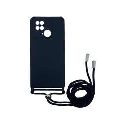 Capa de Silicone com Cordão para Xiaomi Redmi 10c Preto Capa de Silicone com Cordão para Xiaomi Redmi 10c Preto