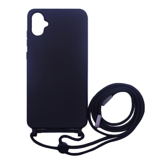 Silicone Case with String for Samsung Galaxy A05 Black