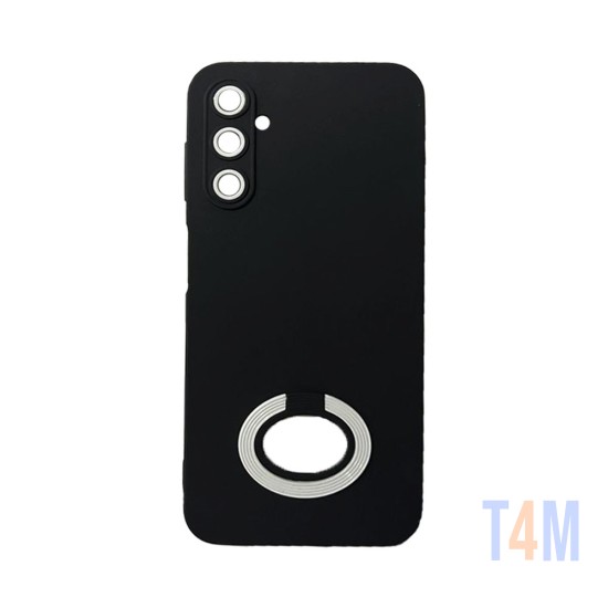 Capa de Silicone com Anel de Suporte para Samsung Galaxy A14 4g/5g Preto Branco