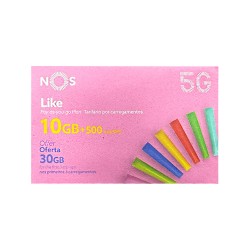 Tarjeta SIM Prepago NOS Like 40GB para Aplicaciones de Internet, Llamadas y SMS durante 1 Mes Tarjeta SIM Prepago NOS Like 40GB para Aplicaciones de Internet, Llamadas y SMS durante 1 Mes