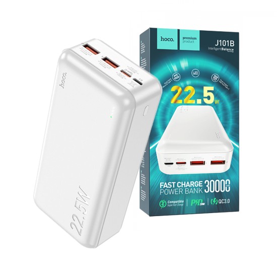 Hoco Power Bank  J101B Astute Micro+Type C 22.5W 30000mAh White