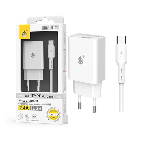 OnePlus EU Wall Charger A6177 with Type-C Cable 1 Usb 5V/2.4A White