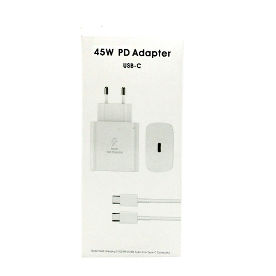 SAMSUNG CHARGER ADAPTER EP-TA800NB EGEU TYPE-C TO TYPE-C WITH CABLE 5A 45W WHITE