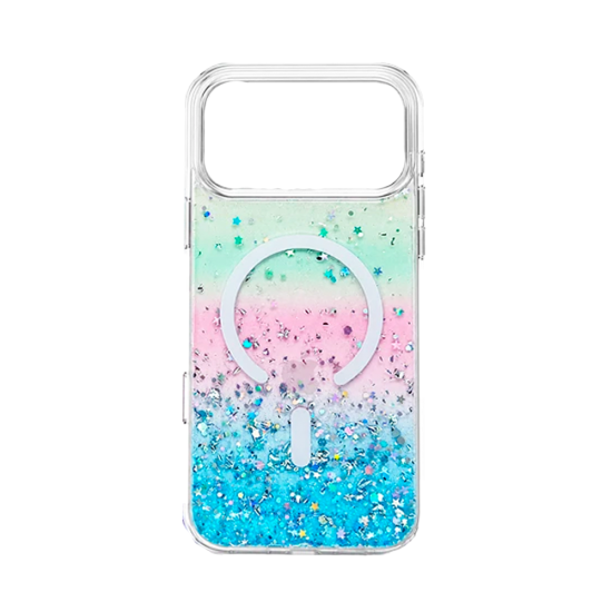 Hard case with Designer Magnetic Glitter Gradient for Apple iPhone 17 Pro Sky Blue