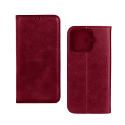 Leather Flip Cover with Internal Pocket for Xiaomi 17T Pro Red