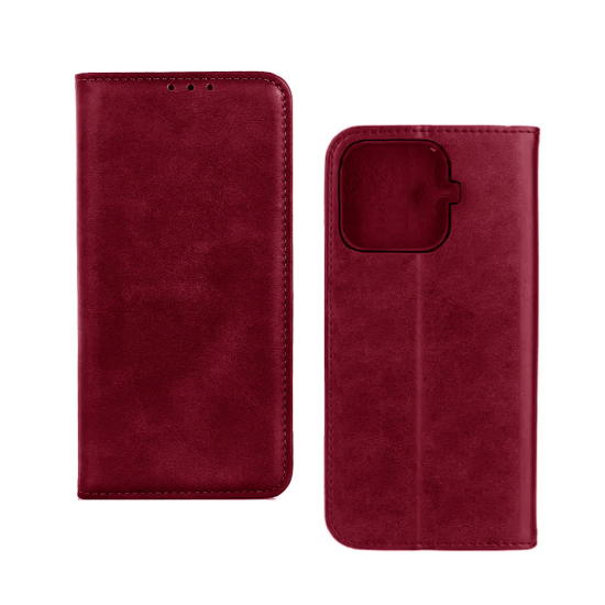 Leather Flip Cover with Internal Pocket for Xiaomi 17T Red