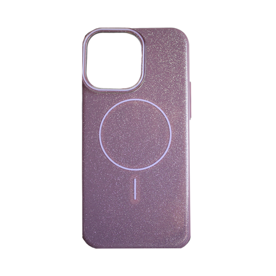 Capa Duro Designer Com Magnético Glitter Para Apple iPhone 15 Pro Max Roxo