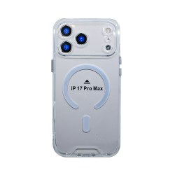 Capa rígida magnética transparente 3D para Apple iPhone 17 Pro Max Transparente