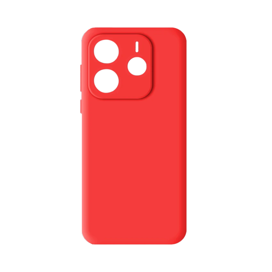 Capa de Silicone Com Moldura De Câmera para Xiaomi Redmi Note 14 4G Vermelho