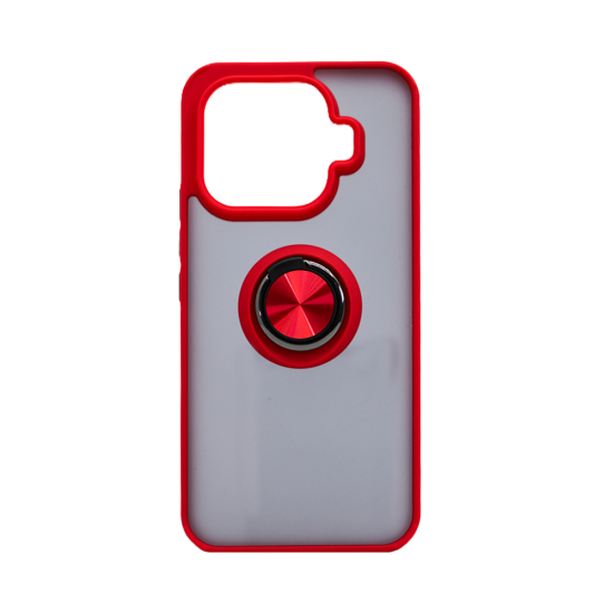 Capa com Anel de Suporte para Xiaomi 17T Pro Vermelho Fumado