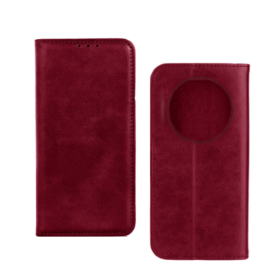 Leather Flip Cover with Internal Pocket for Xiaomi Redmi 17C 4G Red